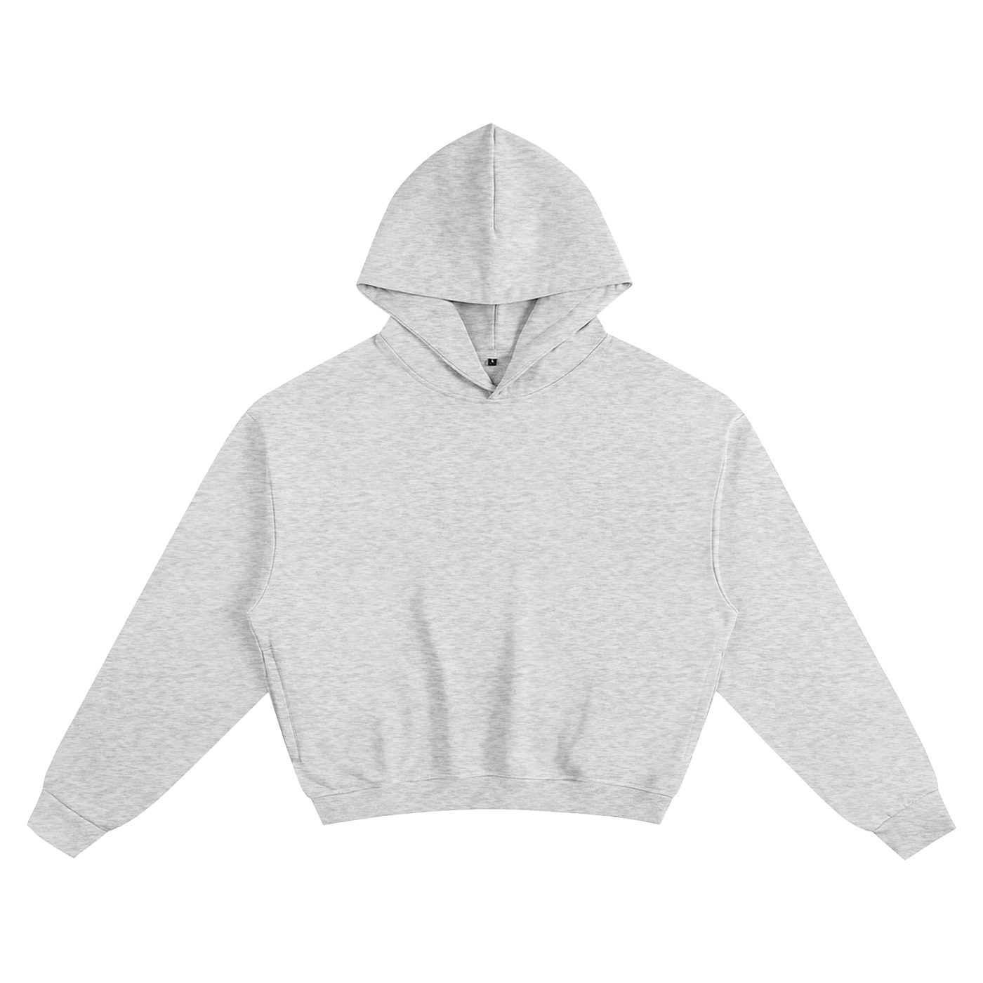 Essential Cotton Cropped Hoodie Light Gray