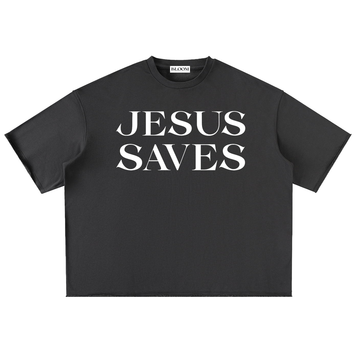 JESUS SAVES Essential Heavyweight Tee Dark Gray