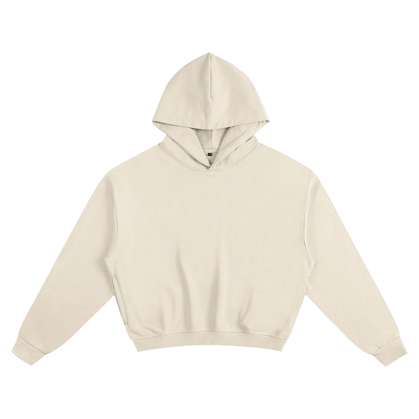 Essential Cotton Cropped Hoodie Apricot