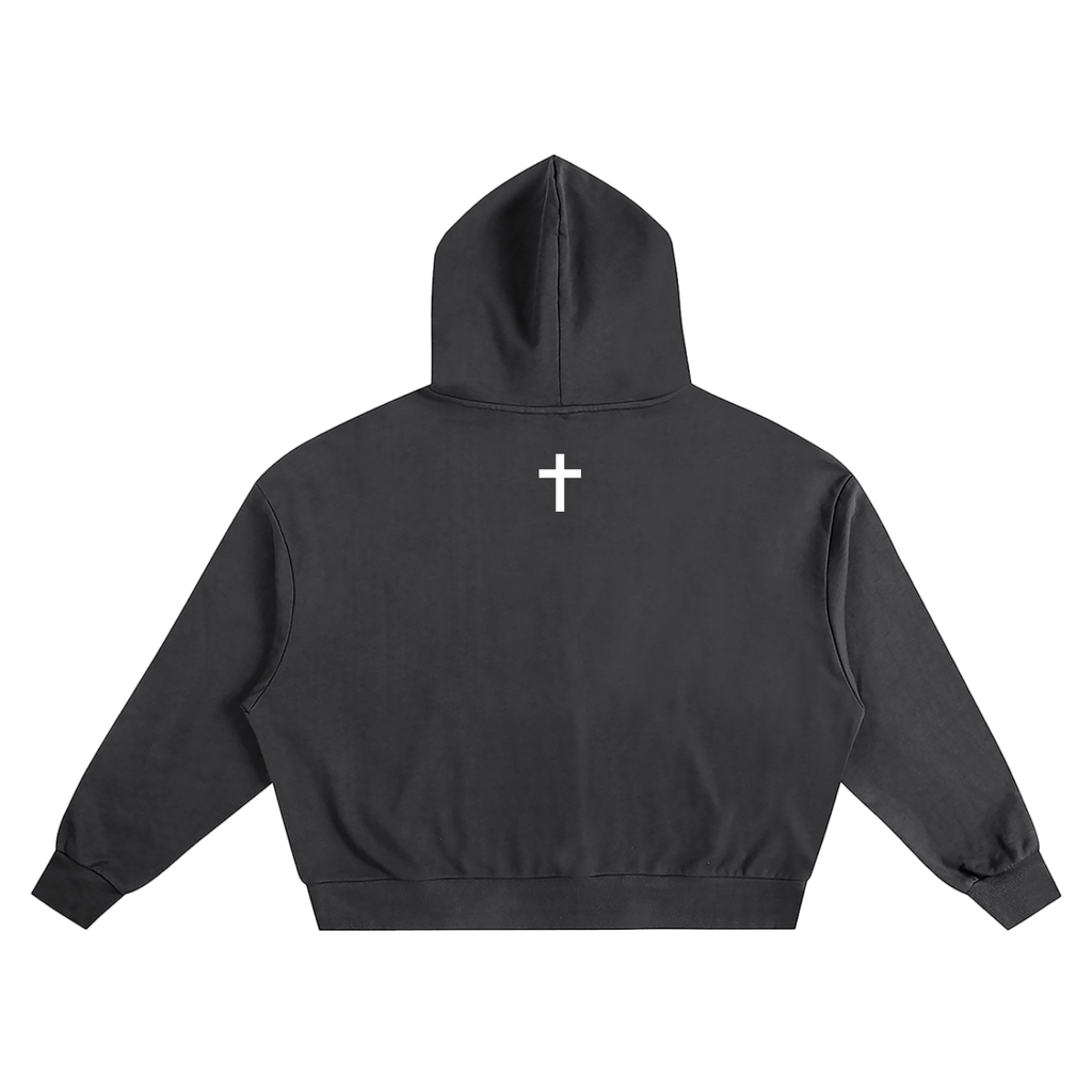 JESUS SAVES Essential Boxy Hoodie Black