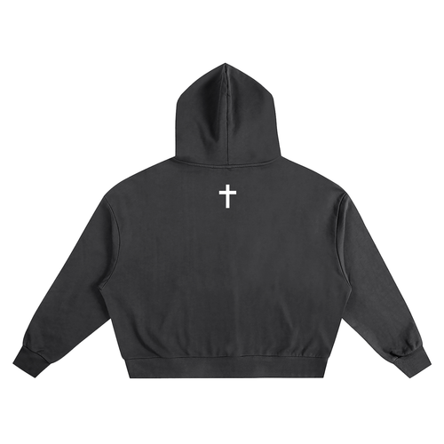JESUS SAVES Essential Boxy Hoodie Black