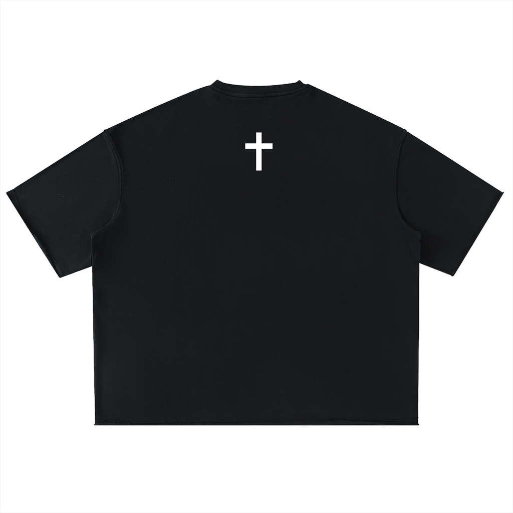 JESUS SAVES Essential Heavyweight Tee Black