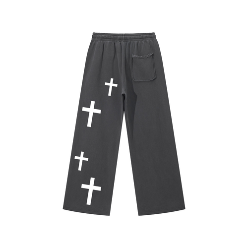 JESUS SAVES Essential Snow Washed Sweats Dark Gray